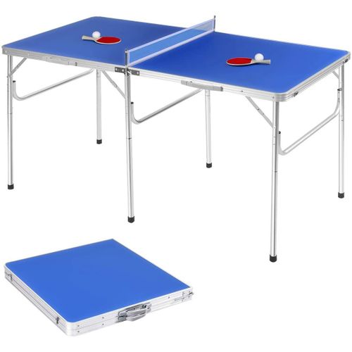Table De Ping Pong Pliable Avec 2 Balles Et 2 Raquettes, Exercice D?Adulte Et Enfant, Idal Pour Extrieur Et Intrieur, Transport Et Assemblage Faciles, 152,4 X 76,2 X 76,2cm