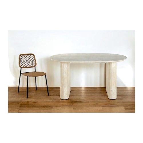 Table De Repas Ovale Extensible Aspect Travertin