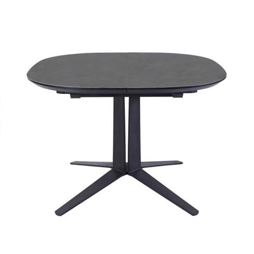 Table De Repas Ovale Extensible D.110/150 Cm En Cramique Gris - Diva