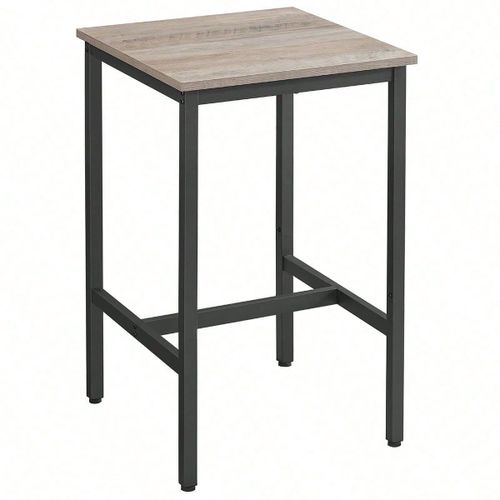 Table Haute, Table De Bar Carre, Cadre En Acier, 60 X 60 X 92 Cm, Montage Facile, Pour Cuisine