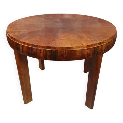 Table  Manger Ronde Extensible Art Dco Rnove Fi 110 Bois