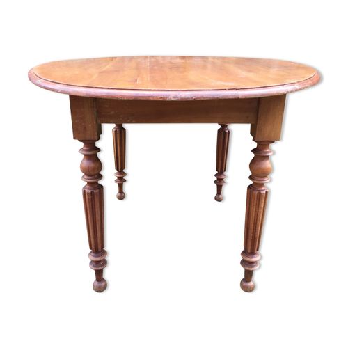 Table Ovale Ancienne En Cerisier Pieds Parapluie Bois