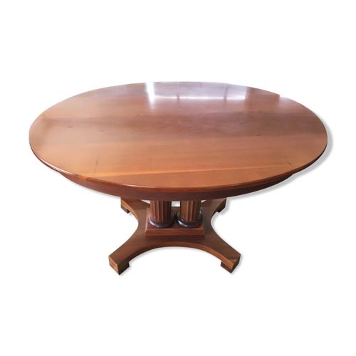 Table Ovale En Acajou Au Pied  Bois