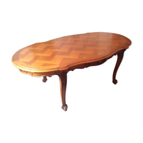 Table Ovale Louis Xv Marquete Bois