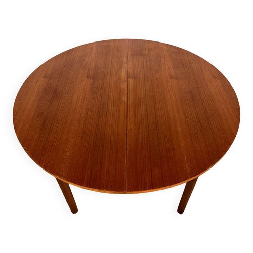 Table Ronde Scandinave Pieds Fuseau Vintage Des Annes 1950 1960 Bois