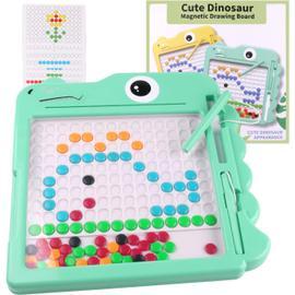 Tableau à Dessin Magnétique, Tablette Dessin Enfant, Ardoise Magique, avec  2 stylos PCS et 80 des perles colorées, jouet éducatif préscolaire  Montessori pour les garçons de 3, 4, 5 et 6 ans, Vert