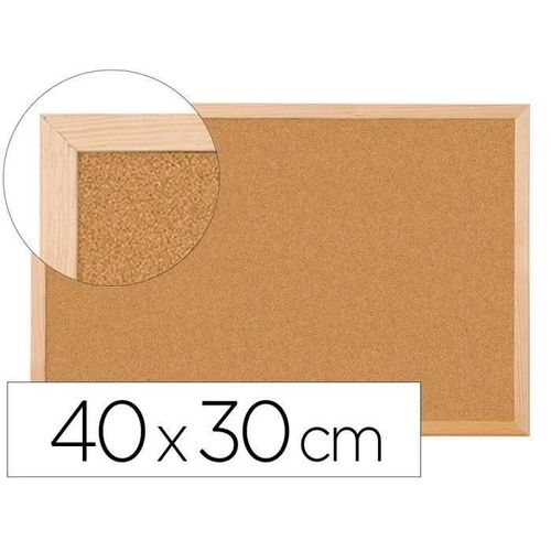 Tableau Lige Q-Connect Mural Cadre Bois Pin Naturel 2 Faces Inclus 5 pingles Mmo Fixation Mur paisseur 1mm 40x30cm