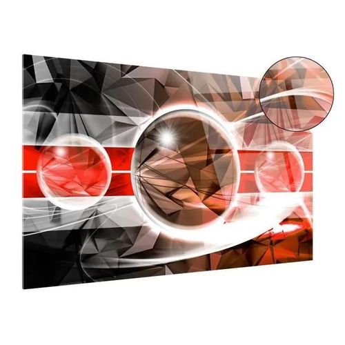 Tableau Moderne Plexiglas, Tableau Mural, Cadre Plexiglass, Tableau Plexiglas Abstrait Design Sphres Brillantes, 120x80 Cm, Rouge