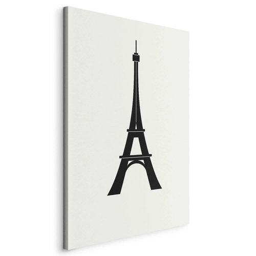 Tableau Toile De Dcoration Impression Sur Toile Jeux Olympiques De Paris Motif Graphiques Simples De La Tour Eiffel En Noir Et Blanc 80 X 120 Cm 11_0018364