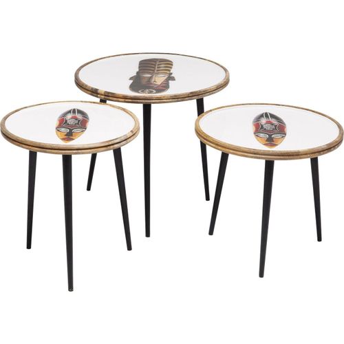 Tables D'appoint Masques Africains Set De 3 Kare Design