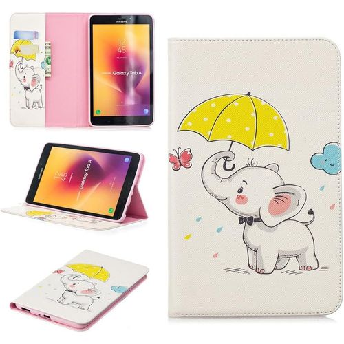 Tablet tui Pour Samsung Galaxy Tab A (8,0 Pouces) 2017 / T380 T385 Pu Cuir Couverture Magntique Housse Parapluie D'lphant Motif Stent Fonction Flip Cuir.[F1276]