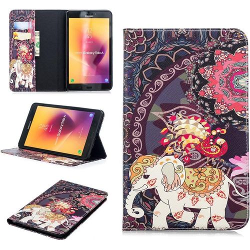 Tablet tui Pour Samsung Galaxy Tab A (8,0 Pouces) 2017 / T380 T385 Pu Cuir Couverture Magntique Housse Totem D'lphant Motif Stent Fonction Flip Cuir.[F1274]