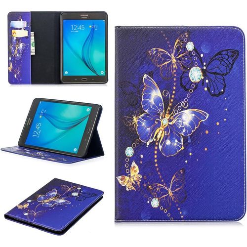 Tablet tui Pour Samsung Galaxy Tab A 8,0 Pouces/Sm-T350 Pu Cuir Couverture Magntique Housse Papillon Bleu Rveur Motif Stent Fonction Flip Cuir Pour Galaxy Tab A 8,0 T350.[F1301]