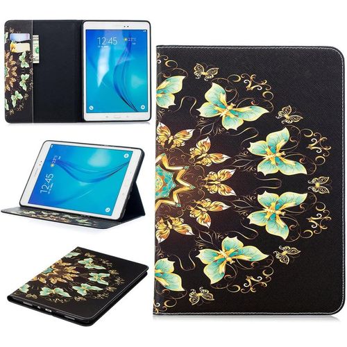 Tablet tui Pour Samsung Galaxy Tab A/Sm-T550 / T555 (9,7 Pouces) Pu Cuir Couverture Magntique Housse Papillon Color Motif Stent Fonction Flip Cuir Pour Galaxy Tab A 9,7.[F1267]