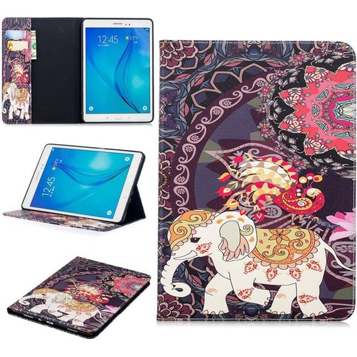 Tablet tui Pour Samsung Galaxy Tab A/Sm-T550 / T555 (9,7 Pouces) Pu Cuir Couverture Magntique Housse Totem D'lphant Motif Stent Fonction Flip Cuir Pour Galaxy Tab A 9,7.[F1300]