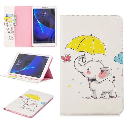 Tablet tui Pour Samsung Galaxy Tab A/Sm-T580 / T585 (10,1 Pouces) Pu Cuir Couverture Magntique Housse Parapluie D'lphant Motif Stent Fonction Flip Cuir Pour Galaxy Tab A 10,1.[F1282]