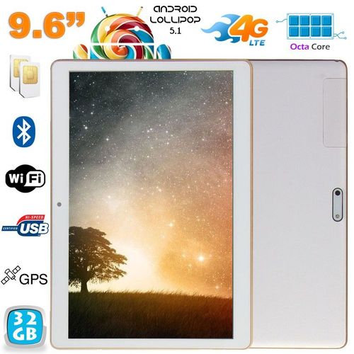 Tablette 4G 9.6 Pouces Android Lollipop 5.1 Octa Core 2Go Ram Bluetooth GPS 32Go YONIS