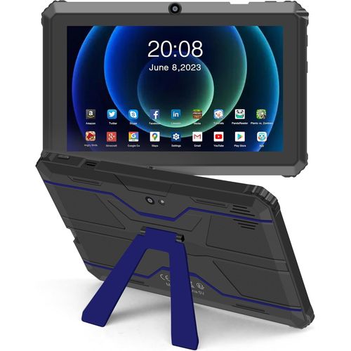 Tablette Android,Tablette 7 Pouces,avec Support,Compatible avec Une Carte TF de 256 Go,Bleu,Q88A