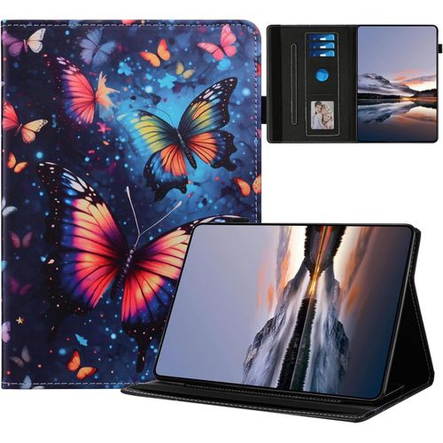 Tablette Coque Pour Samsung Galaxy Tab A 10.1 2019 Sm-T510 T515 tuis Housse Pu Cuir Flip Peint Motif Support Protection Pour Coque Samsung Galaxy Tab A 10.1 2019,Papillons Colors