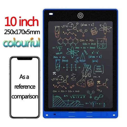 Tablette dcriture LCD enfant, planche  dessin magique, graffiti, tableau noir, criture manuscrite, jouet ducatif et cadeau idal pour enfants-10 pouces color Bleu