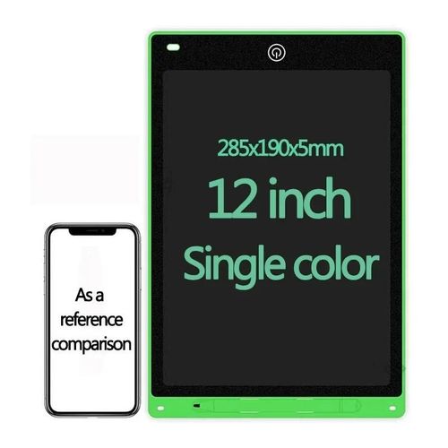 Tablette dcriture LCD enfant, planche  dessin magique, graffiti, tableau noir, criture manuscrite, jouet ducatif et cadeau idal pour enfants-12 pouces unique Colore Vert