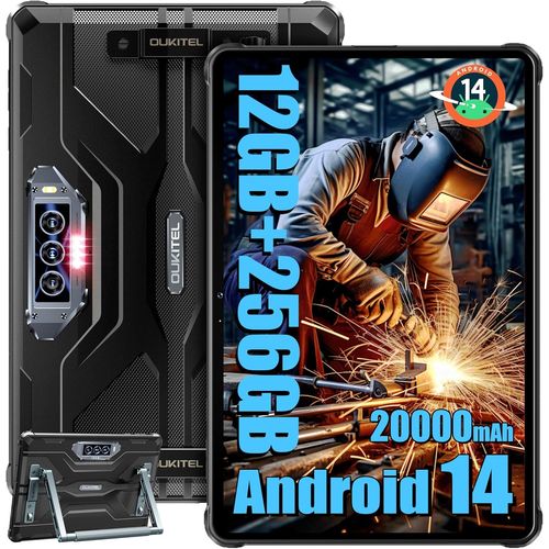 Tablette Incassable OUKITEL RT8 11 Pouces (NFC) 20000mAh 12 Go + 256 Go Android 14 Octa Core Tablette Dual SIM 4G IP68 - Noir