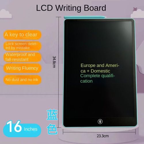 Tablette Lcd 8.5 Pouces Enfants cran Color Dessin Numrique Portable Tableau D'criture 16 Pouces Bleu Clair