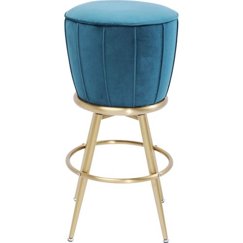 Tabouret De Bar After Work Velours Bleu Kare Design