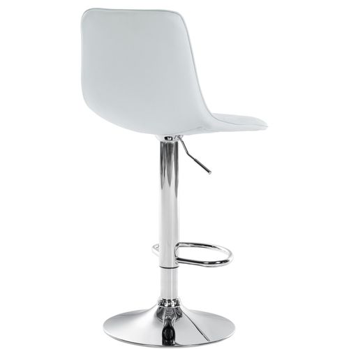 Tabouret De Bar Ajustable Pivotant En Similicuir (Pvc) Blanc