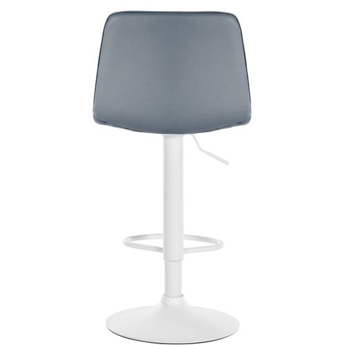 Tabouret De Bar Ajustable Pivotant En Similicuir (Pvc) Gris