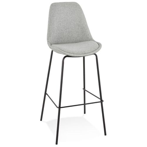 Tabouret De Bar 'aloe' En Tissu Gris Avec Pied En Mtal