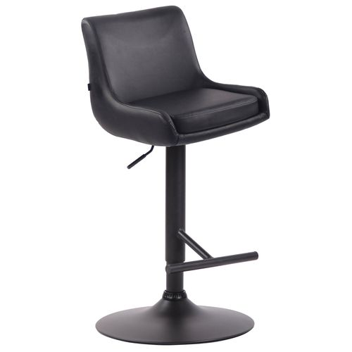 Tabouret De Bar Avec Repose-Pied Design Moderne En Synthtique Noir Pieds En Mtal Chrom Tdb10436