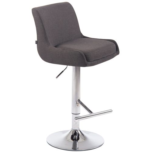 Tabouret De Bar Avec Repose-Pied Design Moderne En Tissu Gris Fonc Pieds En Mtal Aspect Chrom Tdb10459