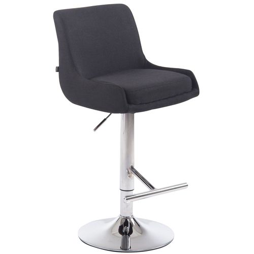 Tabouret De Bar Avec Repose-Pied Design Moderne En Tissu Noir Pieds En Mtal Aspect Chrom Tdb10455
