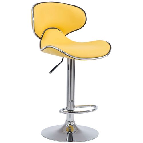 Tabouret De Bar Chaise De Bar Hauteur Rglable Avec Repose Pieds En Synthtique Jaune Et Mtal 10_0000080