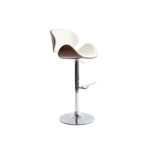 Tabouret De Bar Design Blanc Et Bois Fonc Walnut