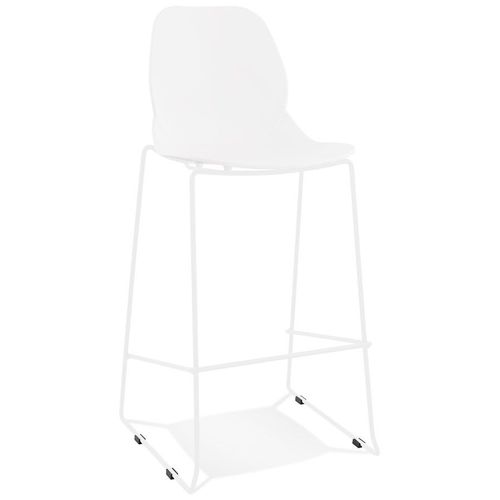 Tabouret De Bar Design Empilable 'berlin' Blanc Avec Pied En Mtal Blanc