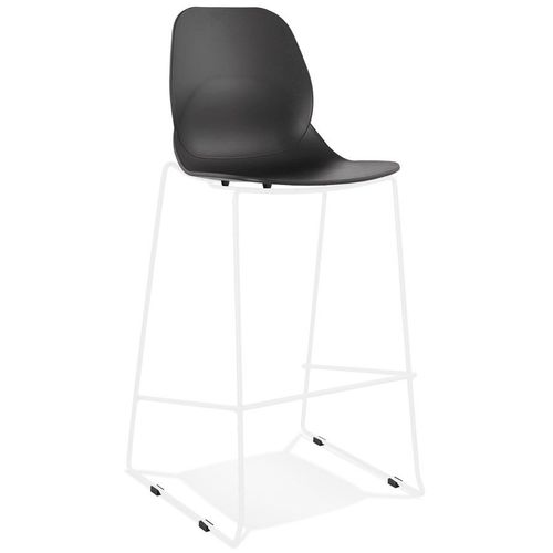 Tabouret De Bar Design Empilable 'berlin' Noir Avec Pied En Mtal Blanc