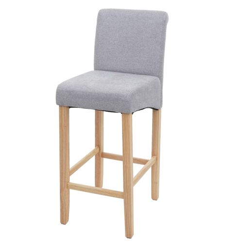 Tabouret De Bar Hwc-C33, Tabouret De Comptoir, Bois   Gris Clair, Pieds Clairs, Tissu/Textile