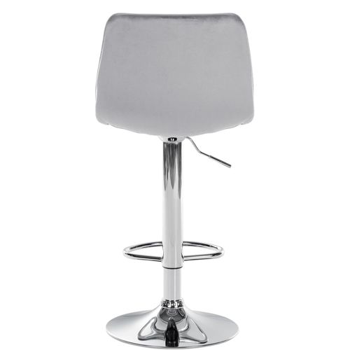 Tabouret De Bar Rglable Pivotant En Velours Gris