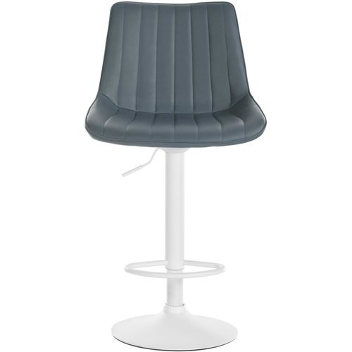 Tabouret De Bar Similicuir Ajustable Pivotant Pvc Et Synthetique Gris