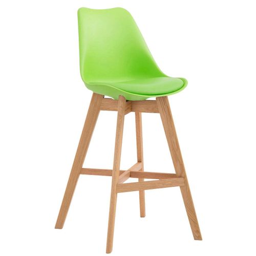 Tabouret De Bar Style Scandinave Avec Repose-Pieds En Bois Assises En Plastique Et Synthtique Vert Tdb10370