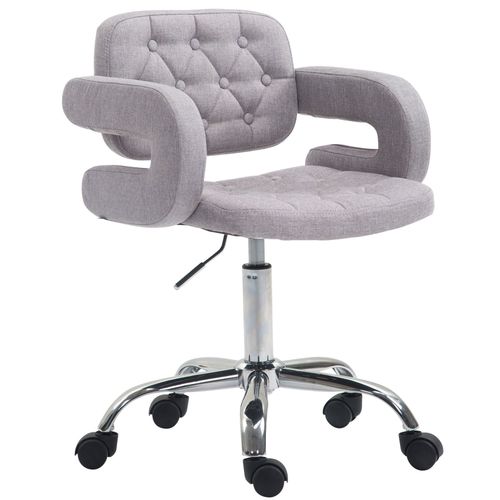 Tabouret De Travail Rglable Pivotant En Tissu Gris