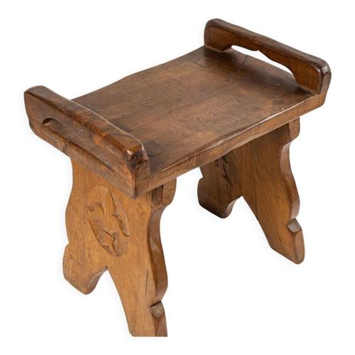 Tabouret En Bois Sculpt Chne 19501960 Bois