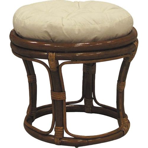 Tabouret En Rotin Avec Coussin Uni