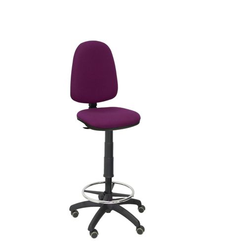 Tabouret Ergonomique Avec Mcanisme De Contact Permanent Et Rglable En Hauteur, Anneau De Repose-Pieds Et Roues En Parquet, Assise Et Dossier Rembourrs En Tissu Bali Violet