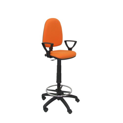 Tabouret Ergonomique Avec Mcanisme De Contact Permanent Rglable En Hauteur Et Anneau De Repose-Pieds Sige Et Dossier Rembourrs En Tissu Bali Orange