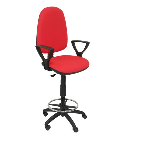 Tabouret Ergonomique Avec Mcanisme De Contact Permanent Rglable En Hauteur Et Anneau De Repose-Pieds Sige Et Dossier Rembourrs En Tissu Bali Rouge