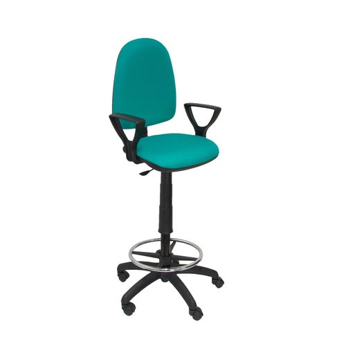 Tabouret Ergonomique Avec Mcanisme De Contact Permanent Rglable En Hauteur Et Anneau De Repose-Pieds Sige Et Dossier Rembourrs En Tissu Bali Vert Clair