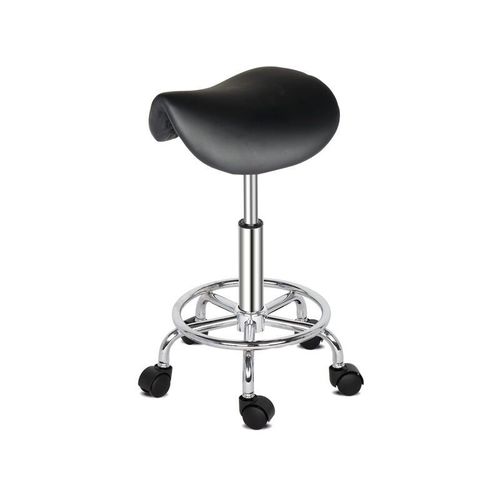 Tabouret Ergonomique Polyvalent  Si Pivotant Reglable Sans Dossier Avec Repose-Pieds Pour Un Confort Et Un Soutien De Posture Optimaux En Toute Occasion,Noir Goodnice